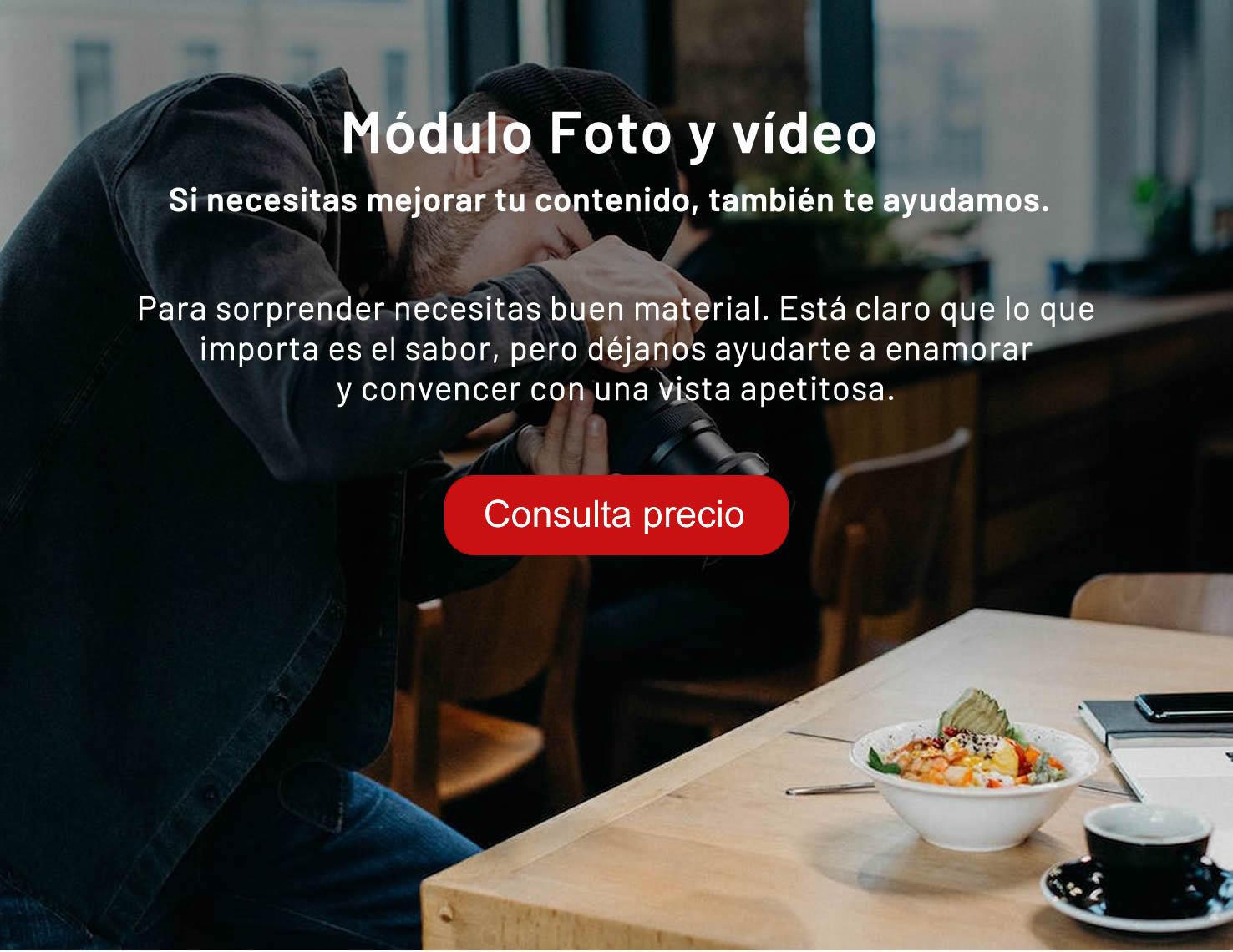 Fotos y vídeos para restaurantes o bares Diresty